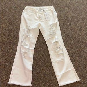 NWT off white destroyed jeans dance & marvel